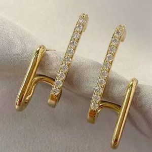 Double Bar pave earrings